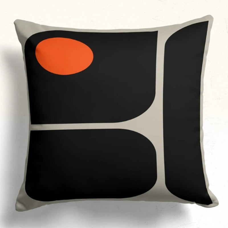 Retro Modern Orange and black Cushion Covers Pack of 4