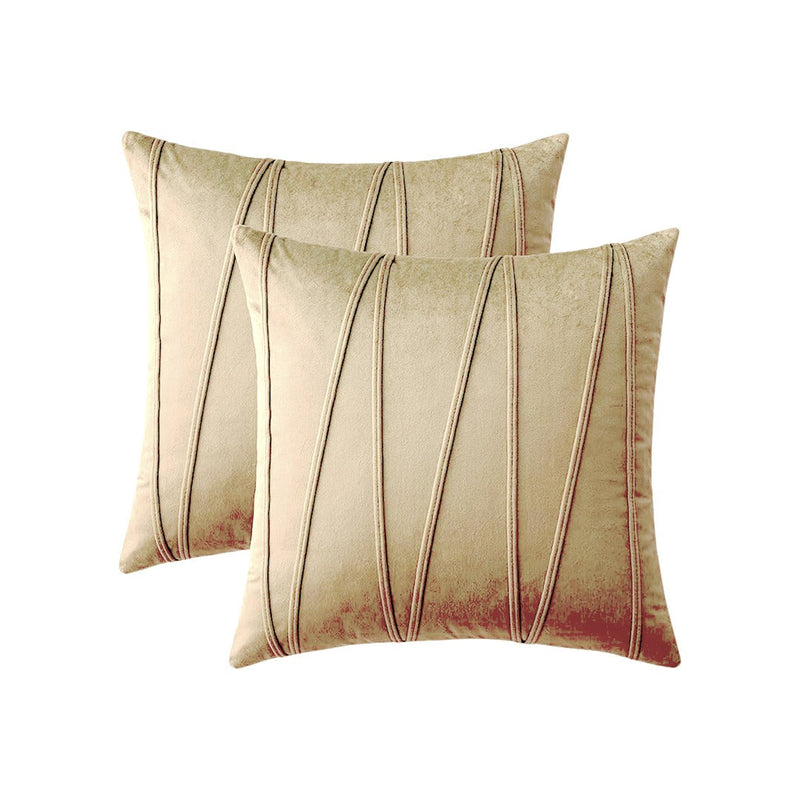 Embroidered V Velvet Cushion Cover Pack Of 2