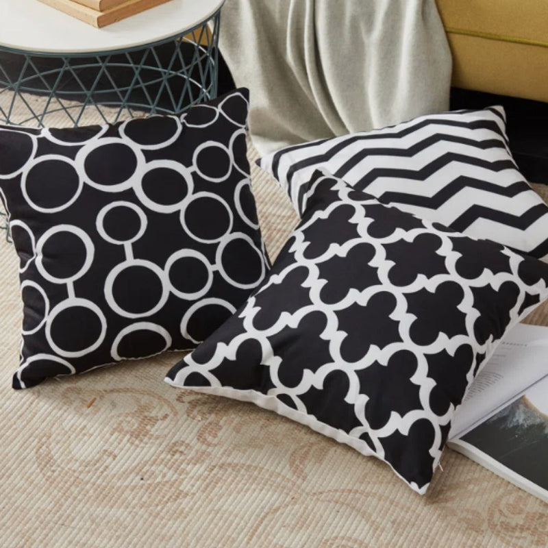 Geometric Canvas Indoor Pack of 6 (Black)