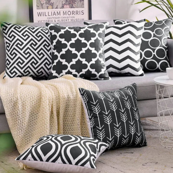 Geometric Canvas Indoor Pack of 6 (Black)