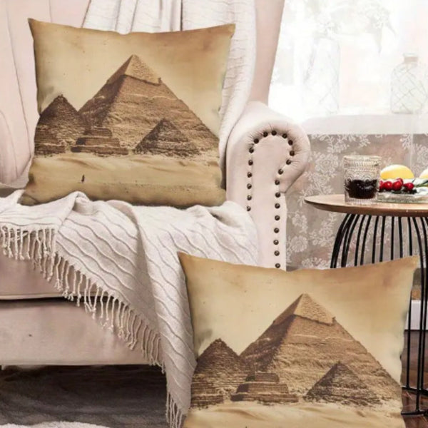 Vintage Great Pyramid Egypt Cushion Cover Pack Of 2