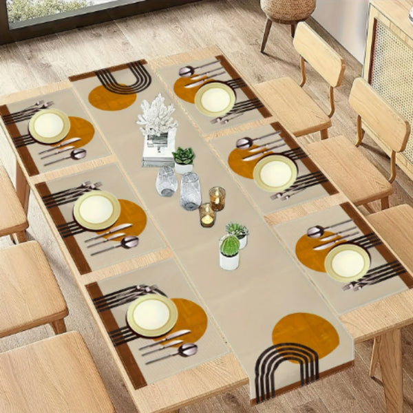 Abstract Art Table Runner With Mats